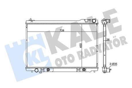 KALE NISSAN Радиатор охлаждения FX45 4.5 03- 348040