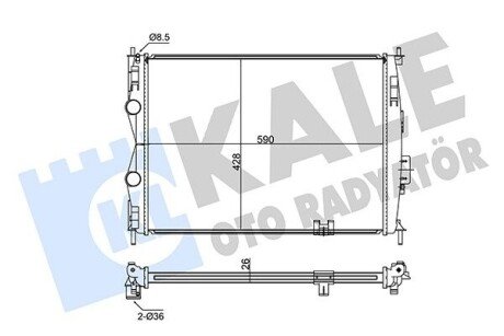 Радіатор охолодження Nissan Qashqai (348045) KALE OTO RADYATOR