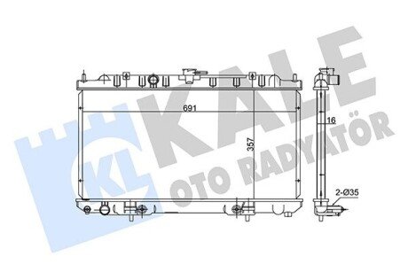 KALE NISSAN Радиатор охлаждения Almera II 1.8 00- 348055