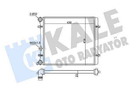 KALE VW Радиатор охлаждения Bora,Golf IV,Skoda Octavia I 1.4/1.6 98- 348255