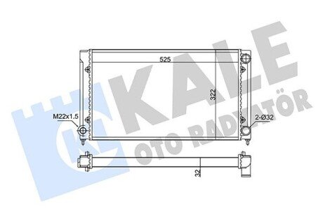 KALE VW Радиатор охлаждения Passat 1.6/1.8 88- 348275