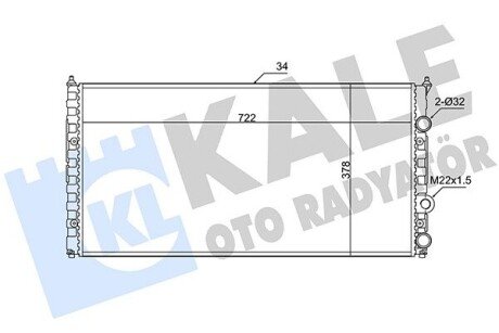 KALE VW Радиатор охлаждения Passat 1.6/2.9 90-97 348290