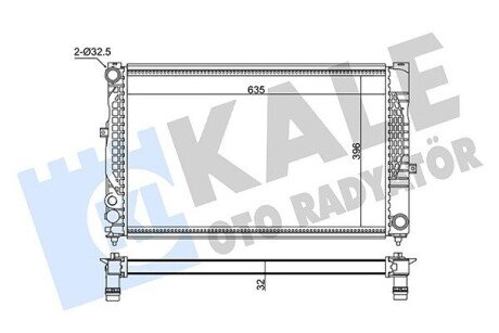 KALE VW Радиатор охлаждения Audi A4/6,Passat,Skoda SuperB I 2.5TDI/2.8 348305