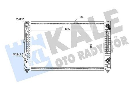 KALE VW Радиатор охлаждения Audi A4 95-,Audi A6,Passat 96 2.4/2.8 96- 348310