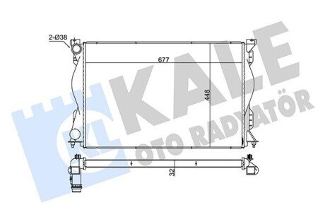 KALE VW Радиатор охлаждения Audi A6 2.0TFSI/TDI 04- 348315