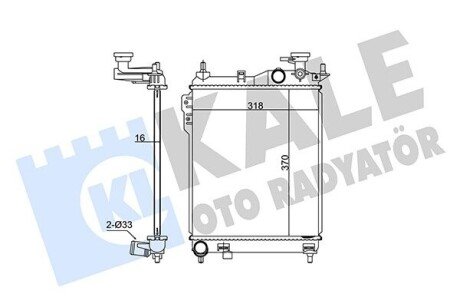 Радиатор охлаждения Hyundai Getz (348330) KALE OTO RADYATOR