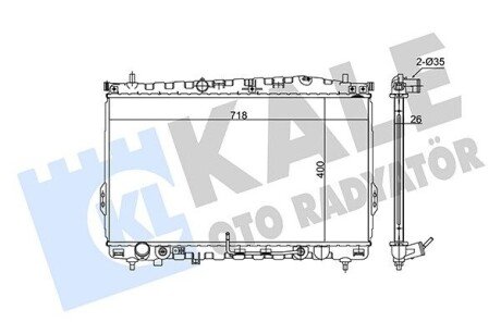 KALE HYUNDAI Радиатор охлаждения Trajet 2.0/2.7 00- 348340