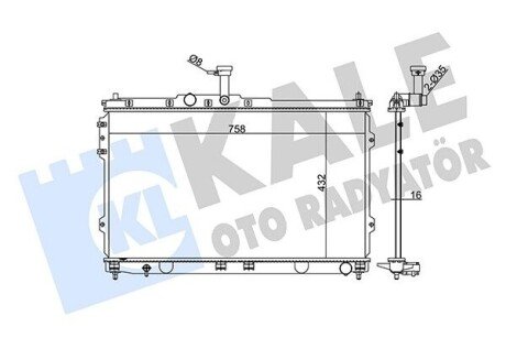 Радіатор охолодження Hyundai H1 (348345) KALE OTO RADYATOR