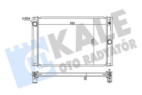 KALE TOYOTA Радиатор охлаждения Auris,Corolla 1.4 D-4D 07- 348425