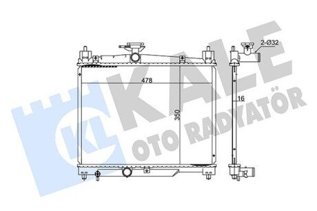 KALE TOYOTA Радиатор охлаждения Yaris 1.0/1.3 99- 348430