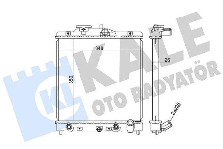 KALE HONDA Радиатор охлаждения Civic V,VI,HR-V,Rover 400,45 1.4/1.6 91- KALE OTO RADYATOR 348445 (фото 1)