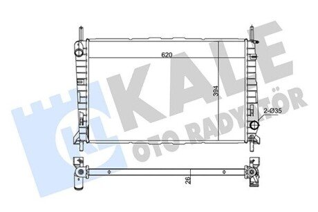 KALE FORD Радиатор охлаждения Mondeo I,II 1.6/2.5 93- KALE OTO RADYATOR 348455 (фото 1)