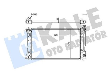 KALE TOYOTA Радиатор охлаждения Avensis 2.0 03- 348650