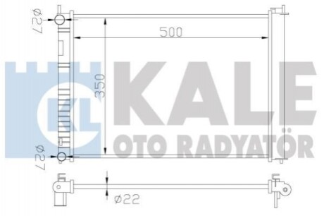 KALE FORD Радиатор охлаждения Fiesta V,Fusion 1.25/1.6 01-,Mazda 2 349500