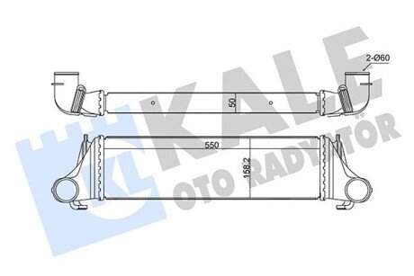 KALE BMW Интеркулер X5 E53 3.0d 01- 350955