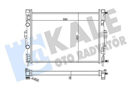 Радіатор охолодження Renault Megane II, Scenic II, Grand Scenic II (351005) KALE OTO RADYATOR 351005