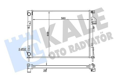 KALE RENAULT Радиатор охлаждения Trafic II,Opel Vivaro,Nissan 1.9dCi/2.0 01- 351035