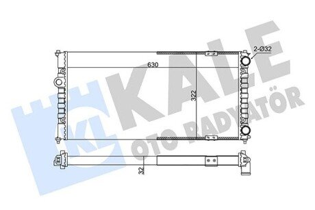 KALE VW Радиатор охлаждения Polo,Seat 1.6/2.0 351230