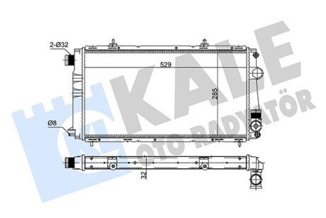 KALE CITROEN Радиатор охлаждения C15 1.8/1.9D 86-00 351795