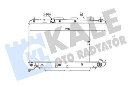 KALE TOYOTA Радиатор охлаждения Rav 4 II 2.0D 01- 351825