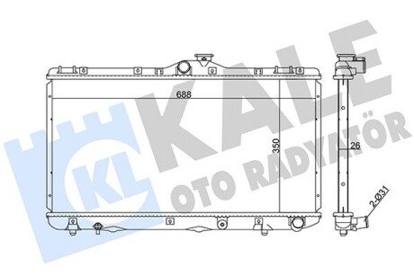 KALE TOYOTA Радиатор охлаждения Corolla 2.0D 92- 351885