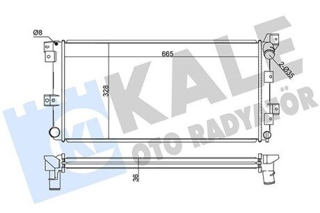 KALE CHRYSLER Радиатор охлаждения Grand Voyager 2.5TD 95-,Dodge 351935