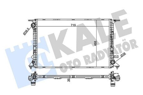 KALE VW Радиатор охлаждения Audi A4/5/6/7,Q5 2.0/3.0TFSI/TDI 08- 351985