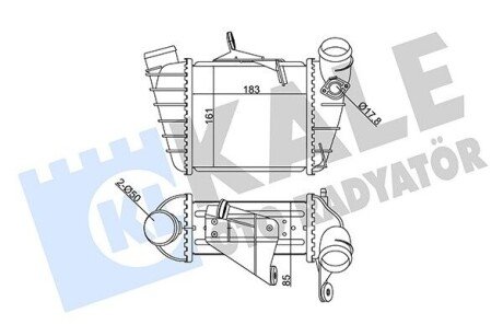 KALE SKODA Интеркулер Fabia I 1.9TDI 00-   Номер шасси до 6Y-44115 000 352410