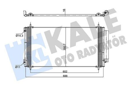 KALE CITROEN Радиатор кондиционера C8,Fiat Ulysse,Peugeot 807 2.2HDI 352590