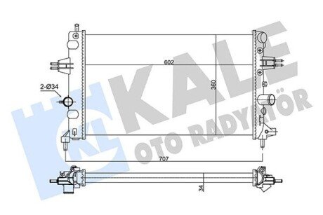 KALE OPEL Радиатор охлаждения Astra G 1.6 02- 354105