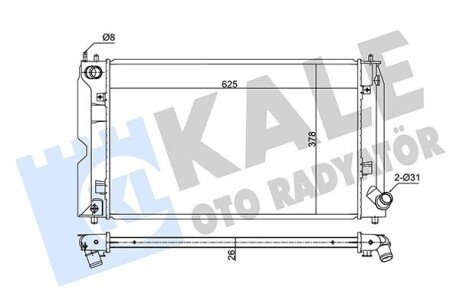 KALE TOYOTA Радиатор охлаждения Corolla 1.4 D-4D 04- KALE OTO RADYATOR 354210 (фото 1)