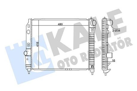 KALE CHEVROLET Радиатор охлаждения Aveo 1.2/1.5 05-Daewoo 354800