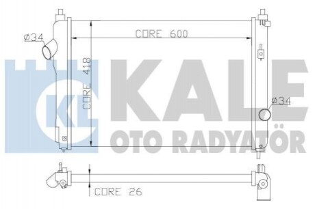 KALE CHEVROLET Радиатор охлаждения Aveo 1.4 08- 355100