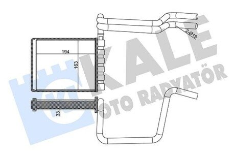 Радиатор отопителя Ford C-Max, Focus III, Transit, Tourneo Connect (355125) KALE