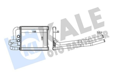 KALE HYUNDAI Радіатор опалення i20 I 1.1, 1.2, 1.4, 1.6 08- 355140