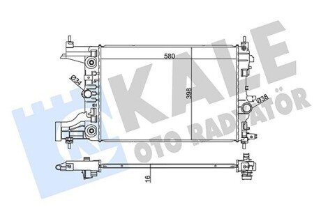 KALE OPEL Радиатор охлаждения Astra J,Chevrolet Cruze 1.6/1.8 09- 355200