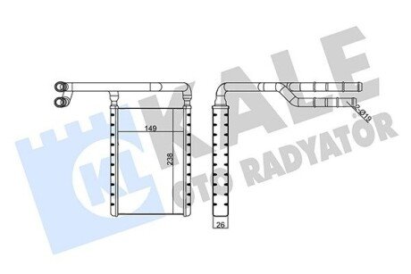 KALE FORD Радиатор отопления Transit Custom 12- 355205