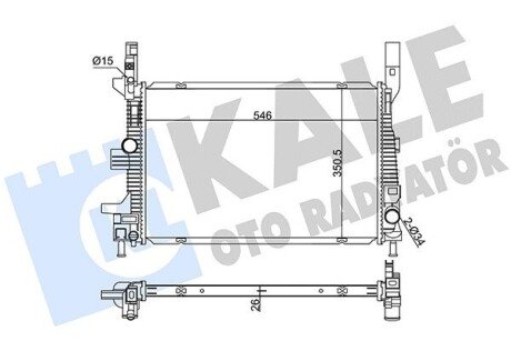 KALE FORD Радиатор охлаждения C-Max II,Focus III,Transit Connect 1.5/1.5TDCi 14- 355520