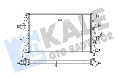 KALE OPEL Радиатор охлаждения Astra G 1.6 02- 355570