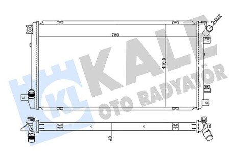 Радіатор охолодження Nissan Interstar, Opel Movano, Renault Master II (355575) KALE OTO RADYATOR