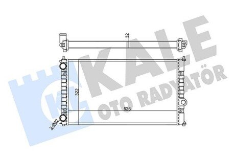 KALE VW Радиатор охлаждения Caddy II,Polo,Seat 1.6/1.8 355590