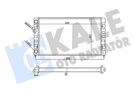 KALE VW Радиатор охлаждения Golf III 1.6 91- 355605