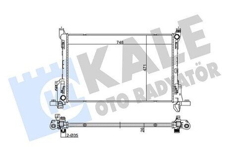 KALE OPEL Радиатор охлаждения Vivaro,Renault Trafic III,Nissan,Fiat 1.6dCi 14- 355635