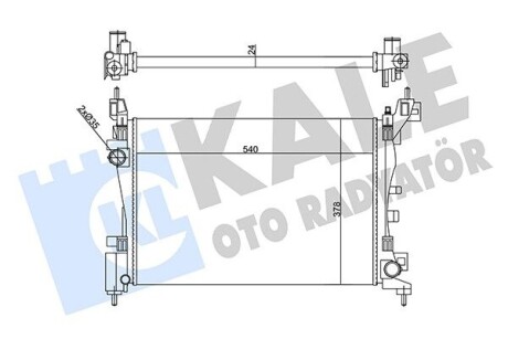 KALE FIAT Радіатор сист. охолодження двиг. QUBO 1.4 08-, FIORINO 1.4 07-, CITROEN, PEUGEOT 356270