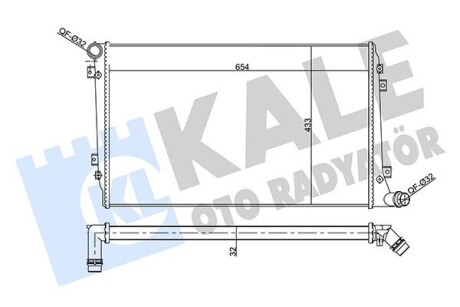 KALE VW Радіатор охолодження Golf, Jetta, Passat, Skoda Octavia 1.9-2.0 TDI 05- 356930