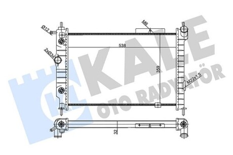 KALE OPEL Радіатор сист. охолодження двиг. ASTRA 2.0 I 91- 356995