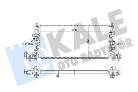 KALE OPEL Радиатор охлаждения (608*312*28)  Astra K (МКП) 15- 357255