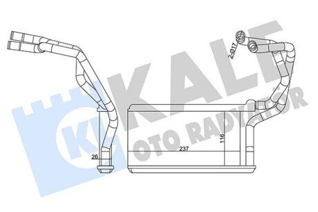 Радиатор отопителя Mitsubishi L200, Triton (358590) KALE OTO RADYATOR