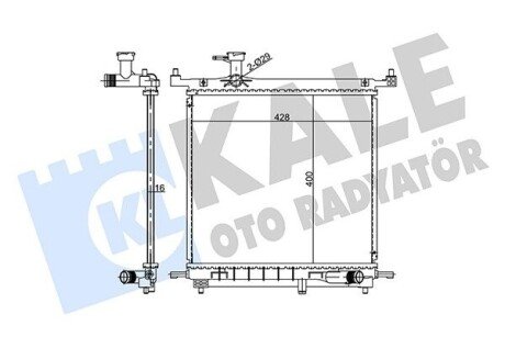 KALE NISSAN Радиатор охлаждения двигателя (мкп) 400*428*16 MICRA IV  1.2 10- 358685