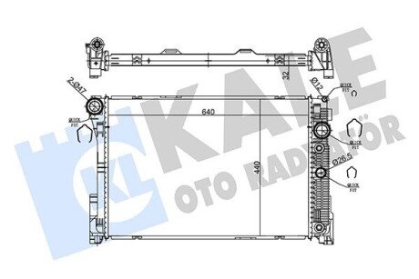 KALE DB Радиатор охлаждения двигателя (АКП) 640*440*32 W204, W212 360180